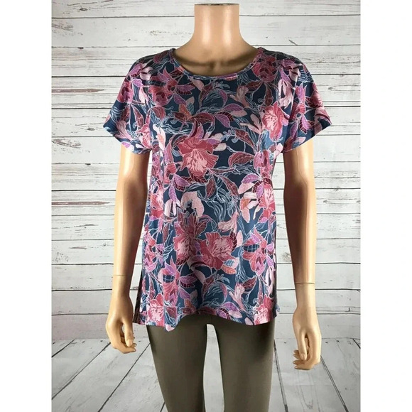 IDEOLOGY Floral Short Sleeve T-shirt NWOT SMALL - Picture 8 of 12